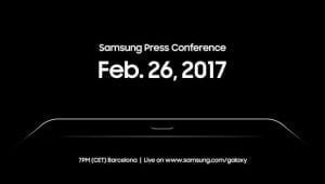 Invitation til Samsung event til Mobile World Congress 2017 