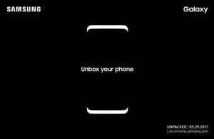 Invitation til Samsung Galaxy S8 Unpacked event