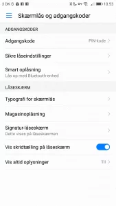 Vis altid oplysninger Huawei Mate 9 Pro