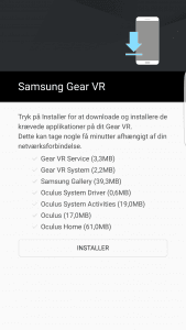 Samsung Gear VR - installation