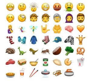 Emojis til Unicode 10 2017 - det er i skrivende stund endnu uvist, hvilke der ikke alligevel blev godkendt af Unicode Consortium