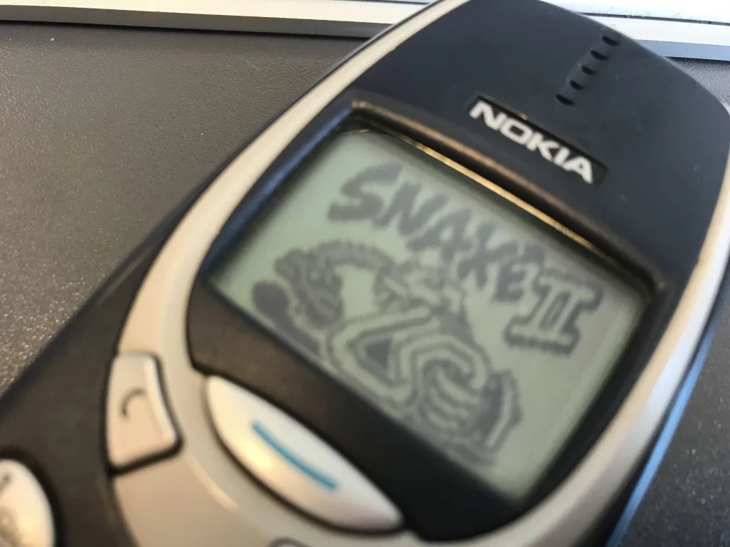 Snake II på Nokia 3310 fra 2000