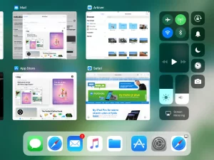 App-oversigt og Kontrolcenter i iOS 11 (Foto: MereMobil.dk)