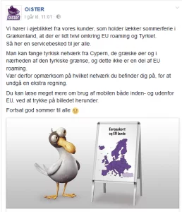 Oister advarsel omkring roaming