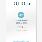 Overførsel i MobilePay med brug af emoji og det mest benyttede ord i første halvår 2017 (Foto: MereMobil.dk)