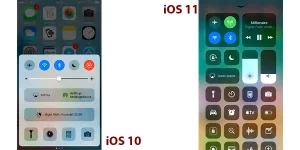 Kontrolcenter i iOS 10 og iOS 11