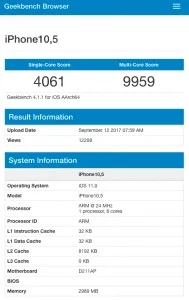 Testresultater fra Geekbench (Kilde: Geekbench / @KidPoolDead )