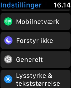 Skærmbillede fra Apple Watch Series 3