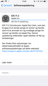 iOS 11.2 opdateringen er nu frigivet (Kilde: MereMobil.dk)