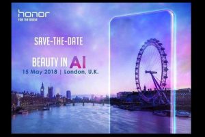 Invitation til Honor-event (formentlig Honor 10) i London tirsdag den 15. maj 2018 (Kilde: Android Guys)