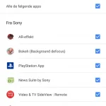 Skærmbillede fra Xperia XZ3