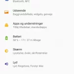 Skærmbillede fra Xperia XZ3