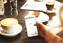 Billede, der viser en overførsel i MobilePay på en café.