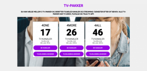 Priserne på de tre forskellige pakker Telia-TV (Foto: Telia)