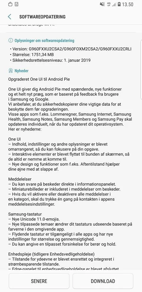 One UI Galaxy S9 Android 9