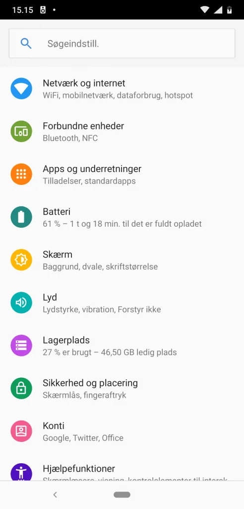 Skærmbillede, Nokia 8.1