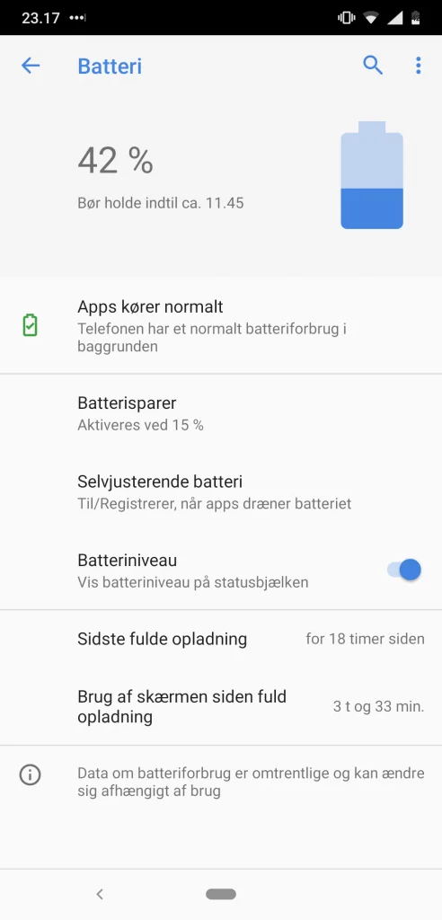 Skærmbillede, Nokia 8.1