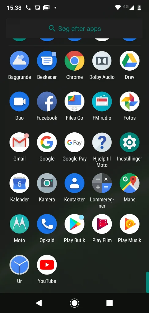 Skærmbillede fra Moto G7
