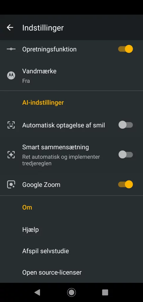 Skærmbillede fra Moto G7