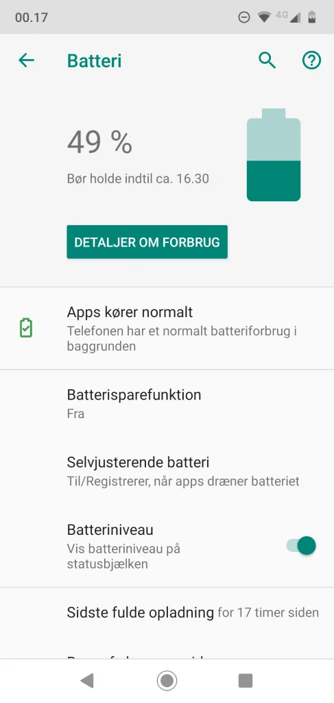 Skærmbillede fra Moto G7