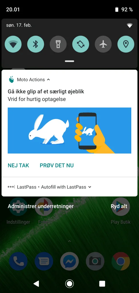 Skærmbillede fra Moto G7