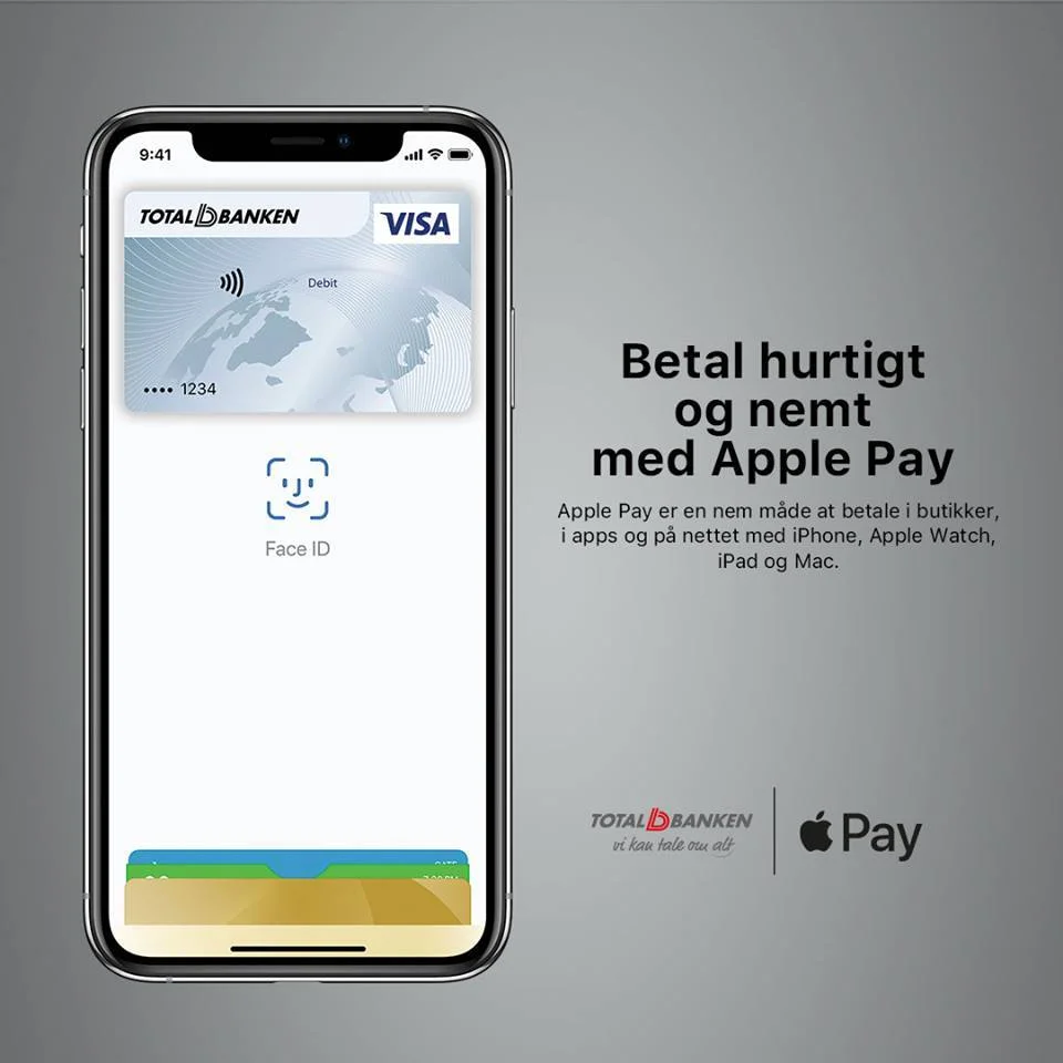 Apple Pay Totalbanken (Kilde: Totalbanken Facebook)