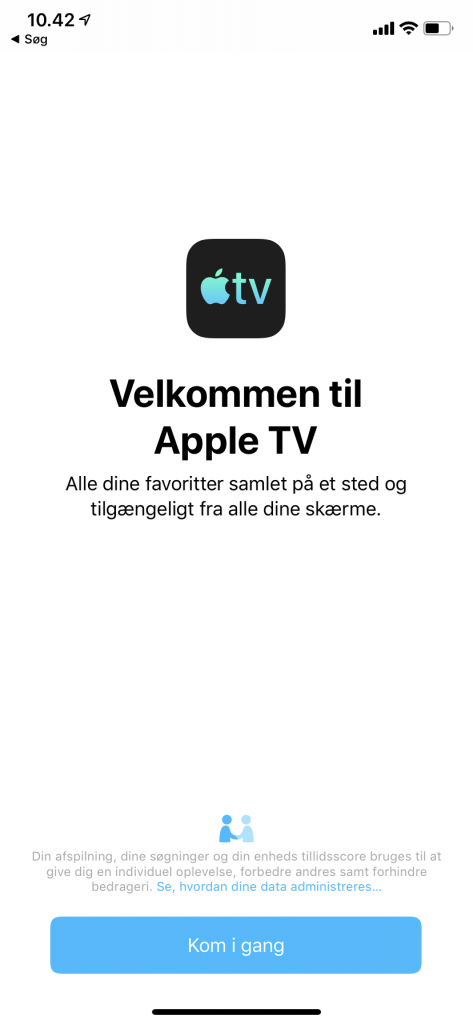 Screenshots fra Apple TV applikationen på iPhone (Kilde: MereMobil.dk)
