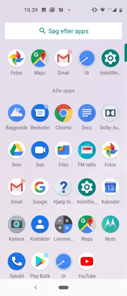 Skærmbillede fra Motorola One Vision