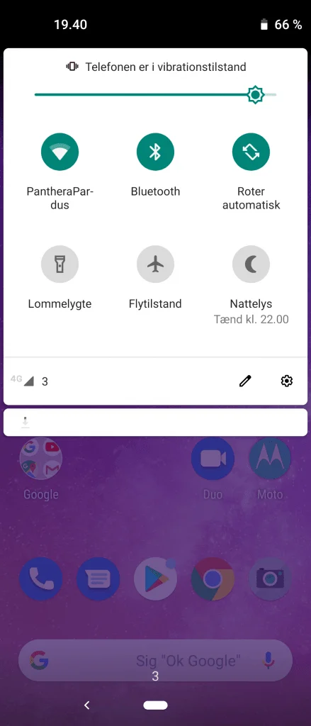 Skærmbillede fra Motorola One Vision