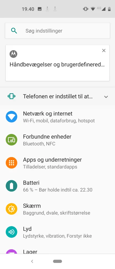 Skærmbillede fra Motorola One Vision