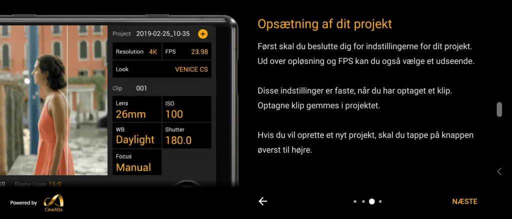 Skærmbillede fra Sony Xperia 1