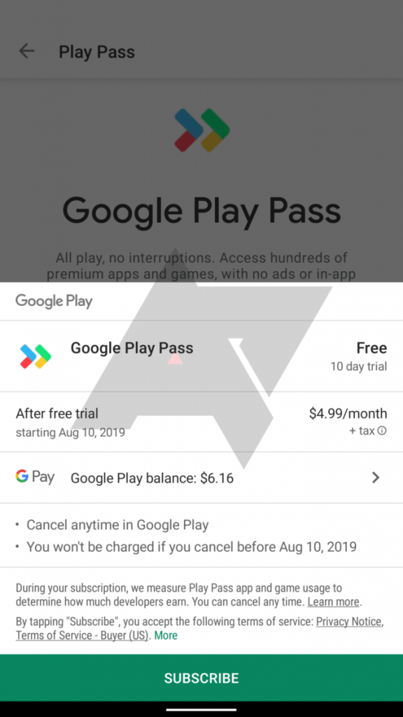 Google Play Pass (Foto: AndroidPolice)