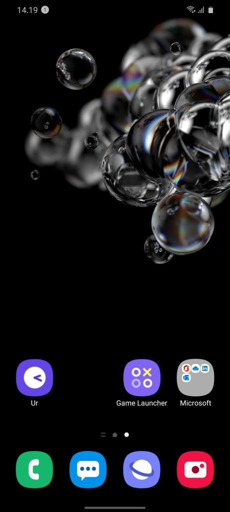 Skærmbillede fra Samsung Galaxy S20 Ultra
