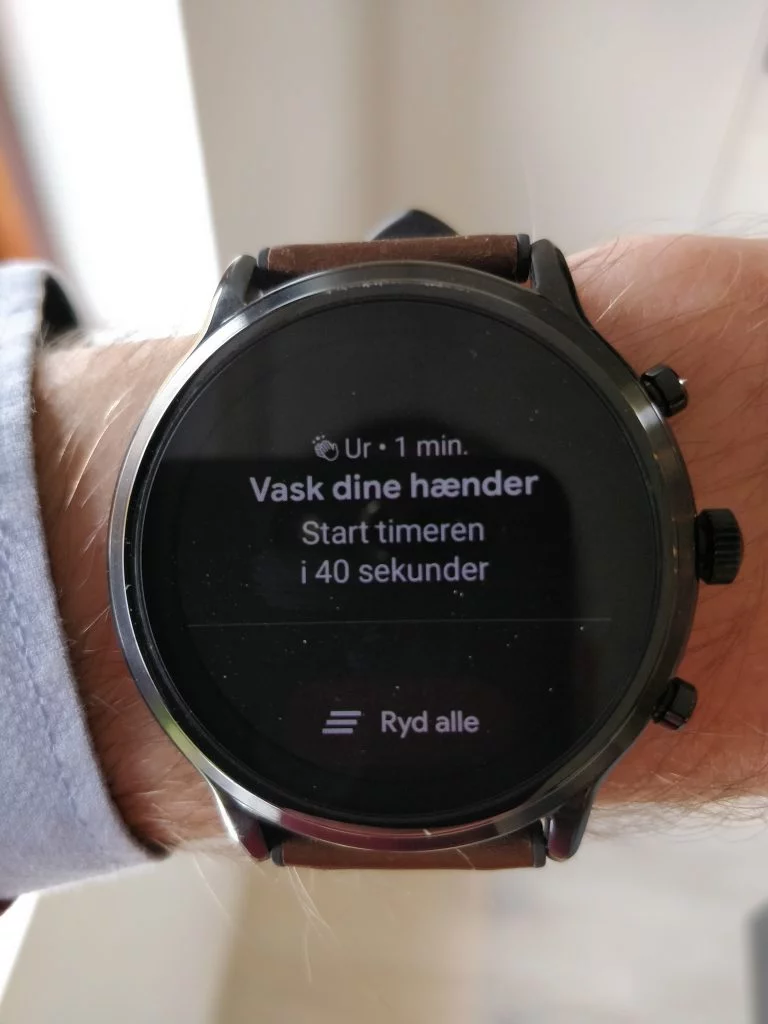 Påmindelse om at vaske hænder på Wear OS (Foto: Jacob Smidt)