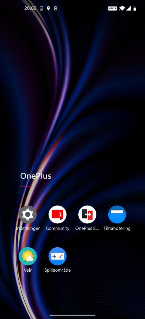 Skærmbillede fra OnePlus 8 Pro