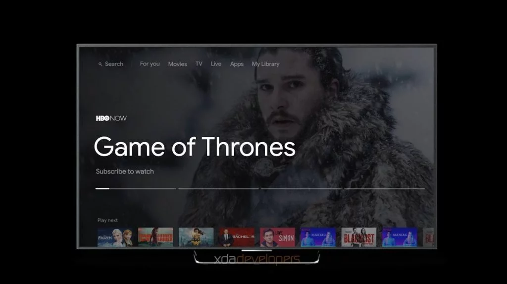 Android TV brugerflade