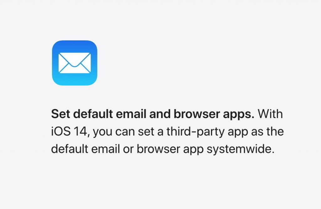 Standardapps til mail og browser kan ændres