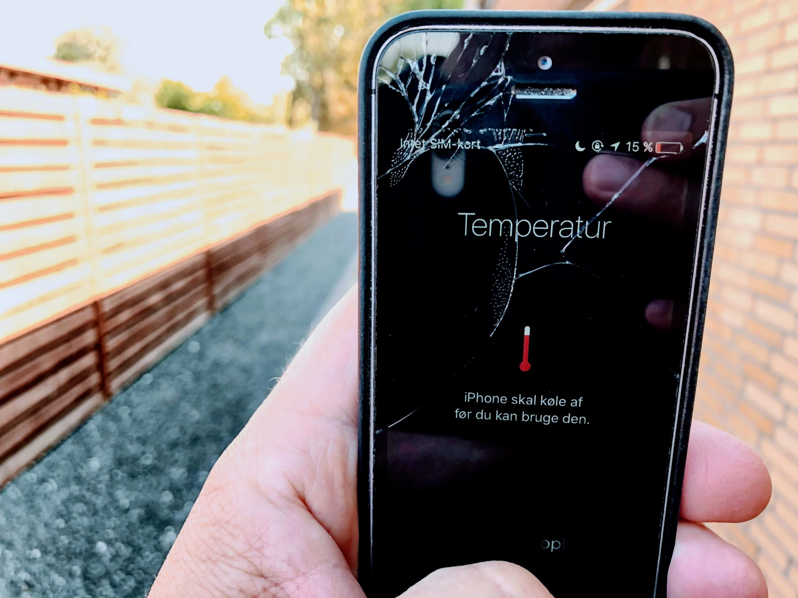temperatur iPhone nedkøling sommer