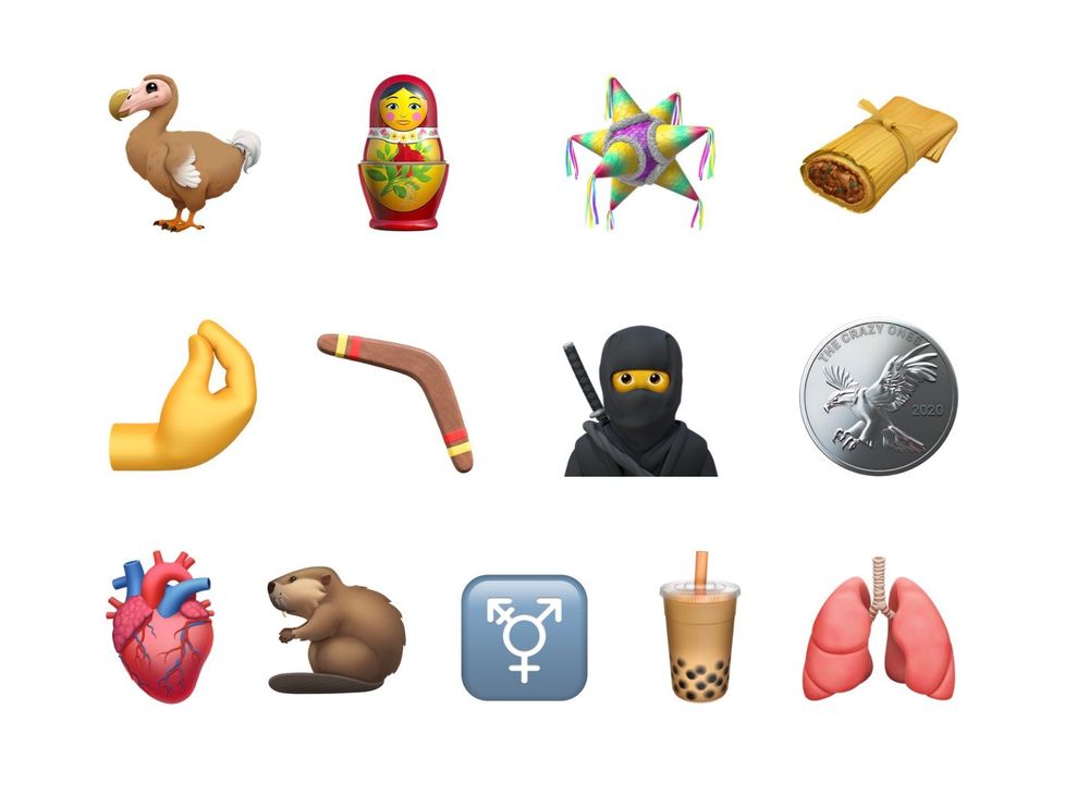 De 13 offentliggjorte emojis er en del af en større pulja, som består af 117 nye symboler. (Foto: Apple/Emojipedia)