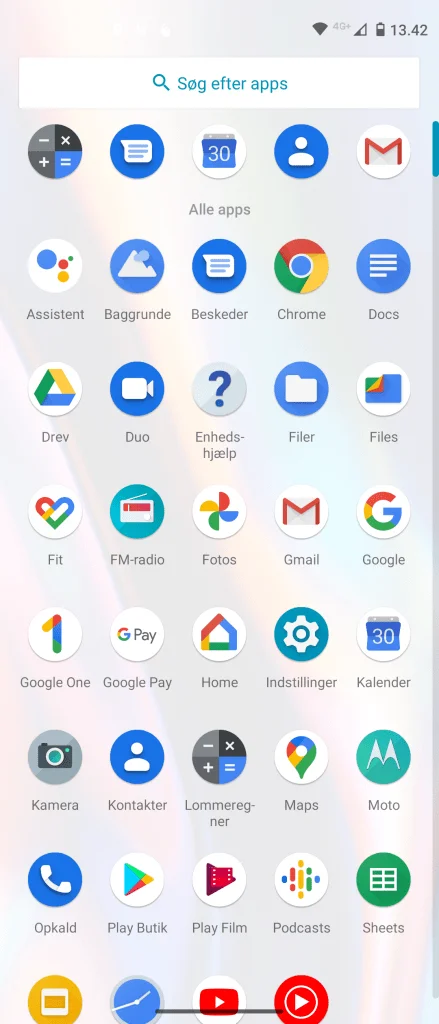 Skærmbillede fra Moto G 5G Plus
