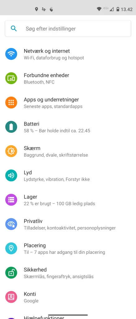 Skærmbillede fra Moto G 5G Plus