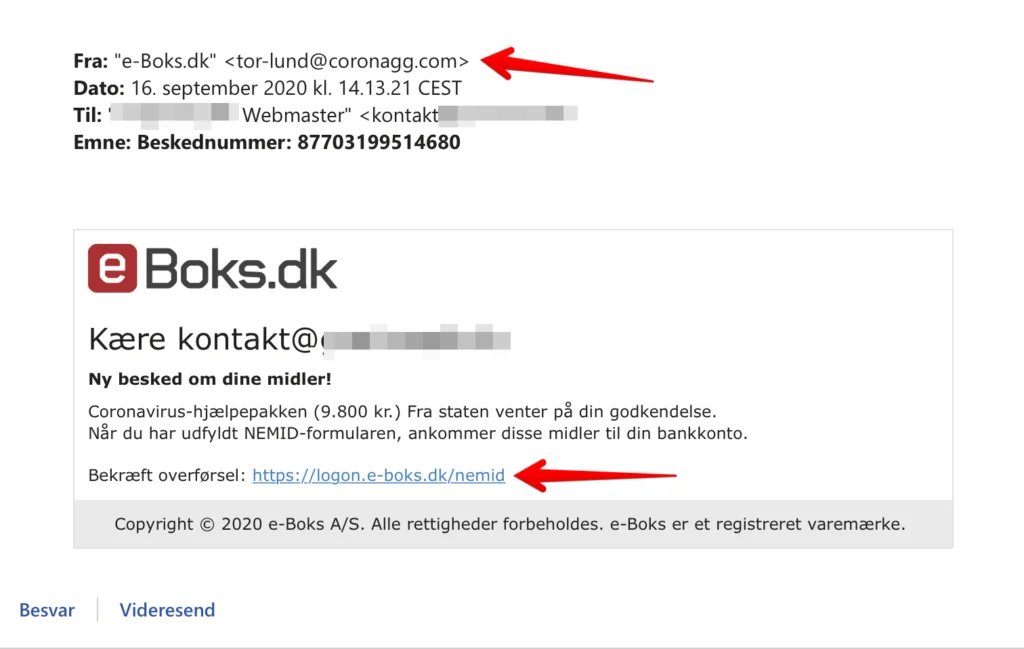 E-boks svindelmail 2020