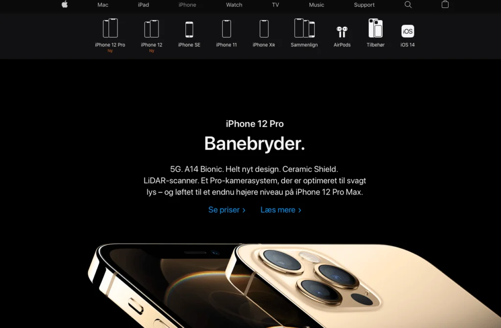 Apples iPhone sortiment består nu af iPhone 12, iPhone 12 mini, iPhone 12 Pro, iPhone 12 Pro Max, iPhone SE, iPhone 11 og iPhone Xr (Foto: MereMobil.dk)