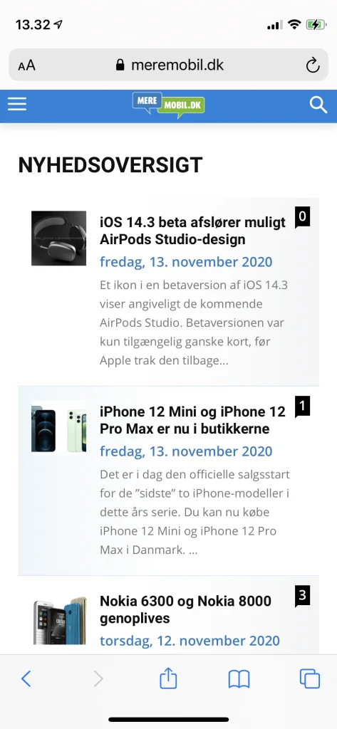 Besøg på MereMobil.dk med iPhone 12 Mini (Foto: MereMobil.dk)