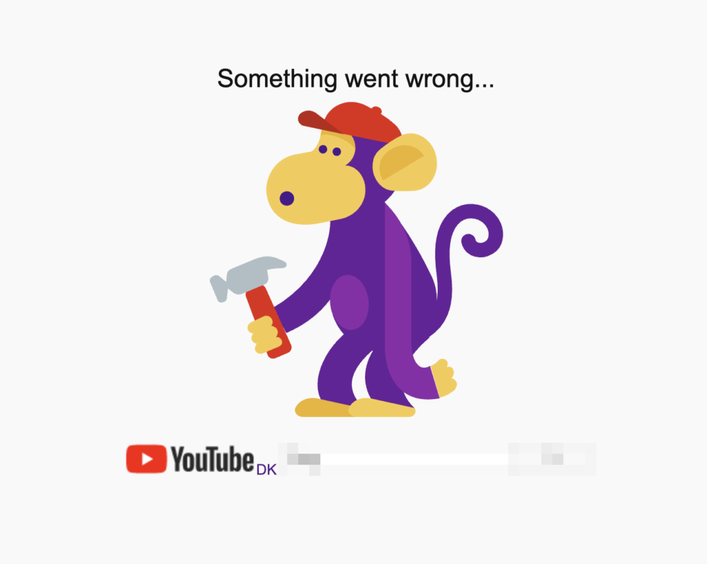 YouTube fejlmelding