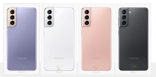 Samsung Galaxy S21 lækket i fire forskellige farvevarianter (Kilde: WinFuture.de)