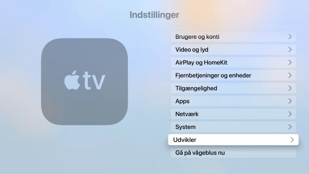 Udvikler tilstand på Apple TV 4K (Foto: MereMobil.dk)