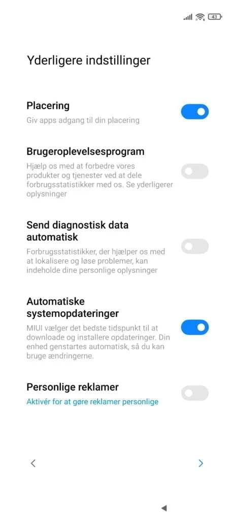 Skærmbillede fra Mi II