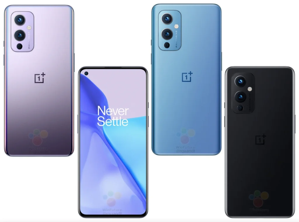 OnePlus 9 og OnePlus 9 Pro er lækket på billeder, som ligner officielle pressefotos (Kilde: WinFuture)