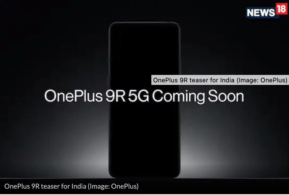 Teaser for OnePlus 9R på det indiske marked (KIlde: News18)